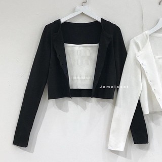 ☀️💯SET ÁO 2 MÓN CROPTOP GÂN TAY DÀI