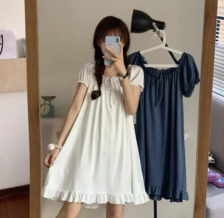 Đồ ngủ phong cách công chúa Hàn Quốc dễ thương xinh xắn hợp thời trang