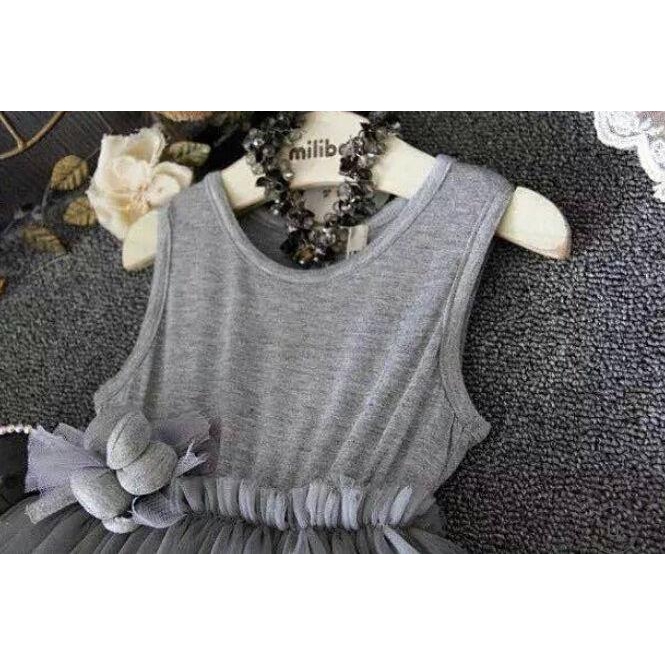Đầm công chúa phối lưới xòe cổ điển xinh xắn cho bé gái từ 2-7 tuổi