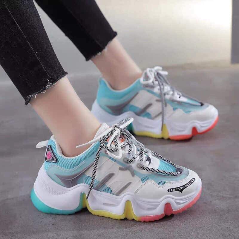 Giày thể thao Sneaker Nam nữ J/D1 cổ thấp Flagment Trắng Xanh mặt cười độc lạ 2021