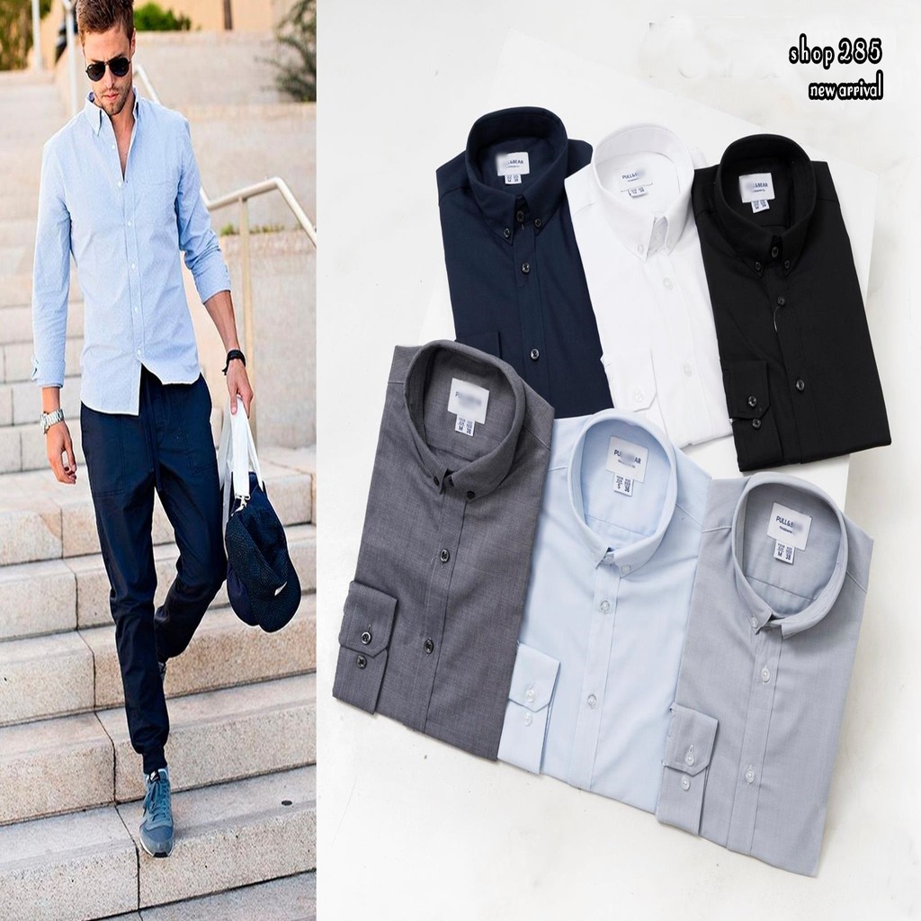 Sơmi cotton PB SlimFit |HÀNG CHÁT LƯỢNG - Áo sơmi nam nhẹ siêu chất ~ không nhăn ~ mịn mát thời trang công sở