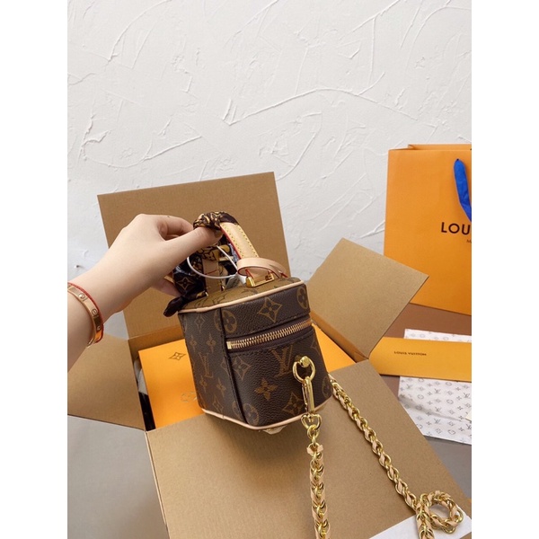 Túi xách lv cốp sz 15cm chất da bò hoạ tiết chuẩn hãng full box 2 lớp