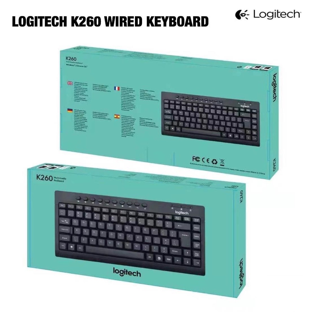 Bàn Phím Mini LOGITECH K260 - Có dây, 10 phím tắt, tổng 84 phím nổi