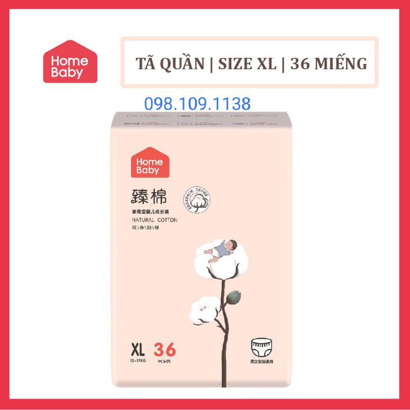 [HCM] Tã/bỉm HOME BABY nội địa trung quần L39/XL36/XXL33