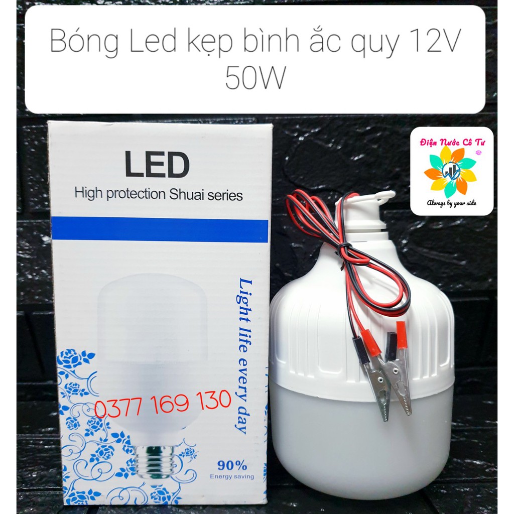 Bóng đèn LED kẹp bình ắc quy 12V 50w