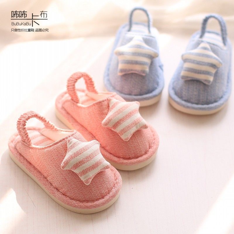 Dép đi trong nhà đế mềm chống trượt họa tiết hoạt hình dễ thương thời trang thu đông cho bé