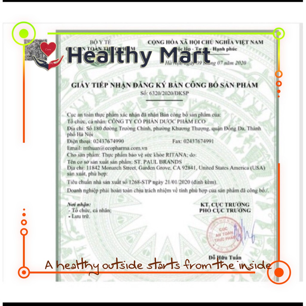 ✔️️️Ritana Viên Uống Trắng Da RITANA (hộp 60v) | Eco Green | Ecogreen