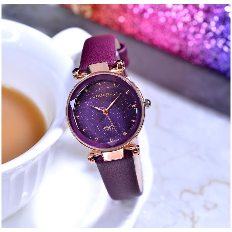 [ xả kho ] Đồng hồ nữ DouKou 71720 dây da cao cấp mặt tròn