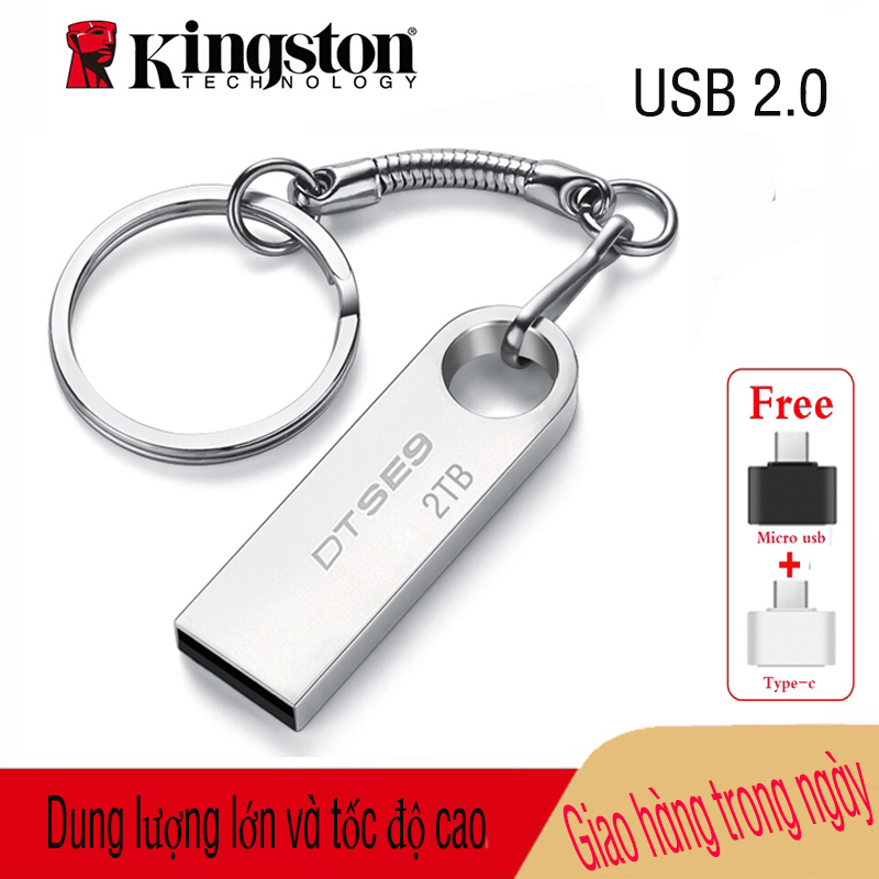 usb 2.0 Kingston SE9 64GB 1TB 2TB thiết kế vỏ kim loại chống nước