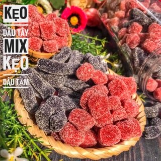 Kẹo dâu tây mix kẹo dâu tằm đặc sản đà lạt - lon 500gr