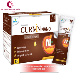 Curmin nano bình vị gel giảm ợ chua, đau rát thượng vị, trào ngược dạ dày - hộp 30 gói