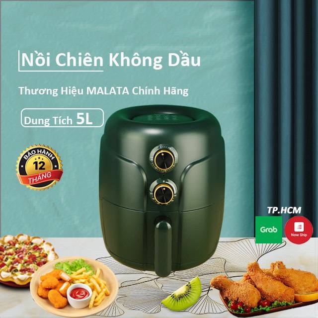 (1611)(HOẢ TỐC 15')Nồi Chiên Không Dầu 5L MALATA Chính Hãng Bảo Hành 12 Tháng