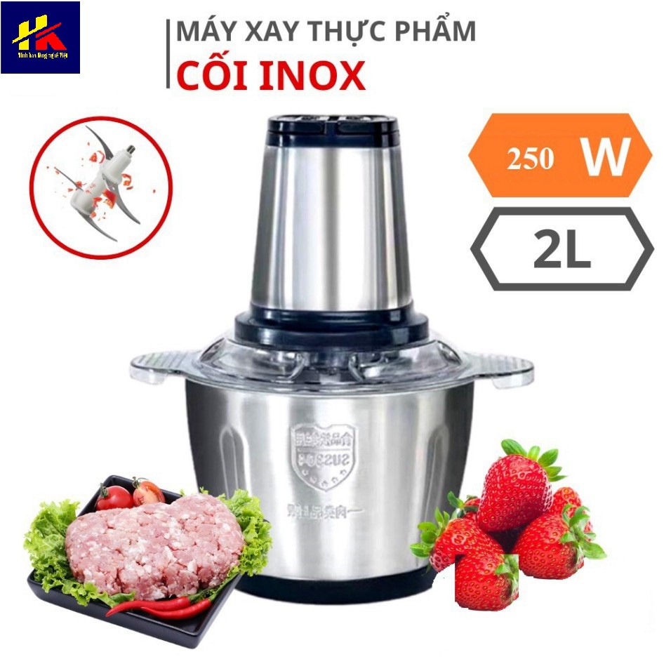 Máy xay thịt Kitchen Expert dung tích 2L cối Inox cao cấp, Máy nghiền thịt - Hồng Kỳ Mart