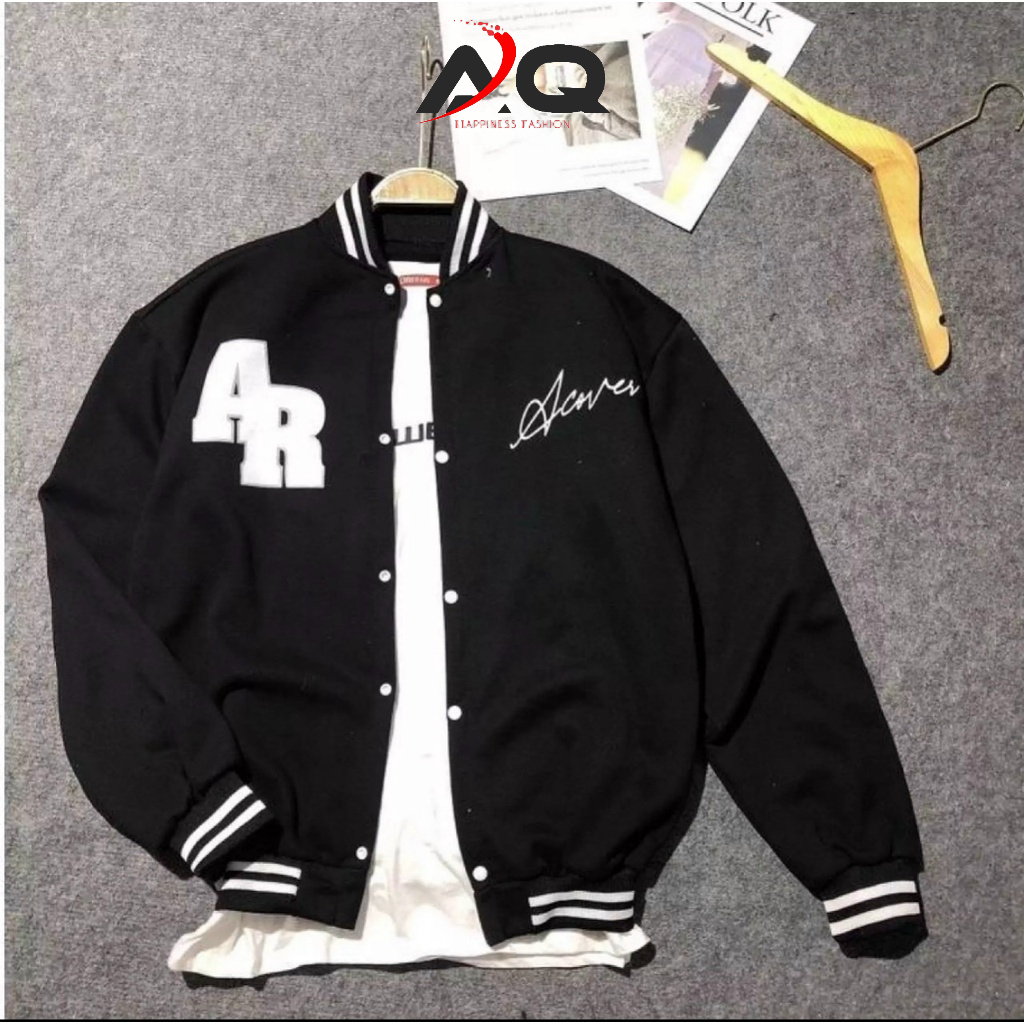Áo bomber Áo khoác nỉ bomber Cardigan cài nút Cotton cao cấp trần bông dày mịn form Unisex nam nữ 45-65kg