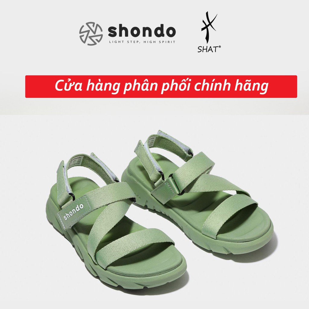 Giày sandal shondo F6 sport xanh bơ full F6S007