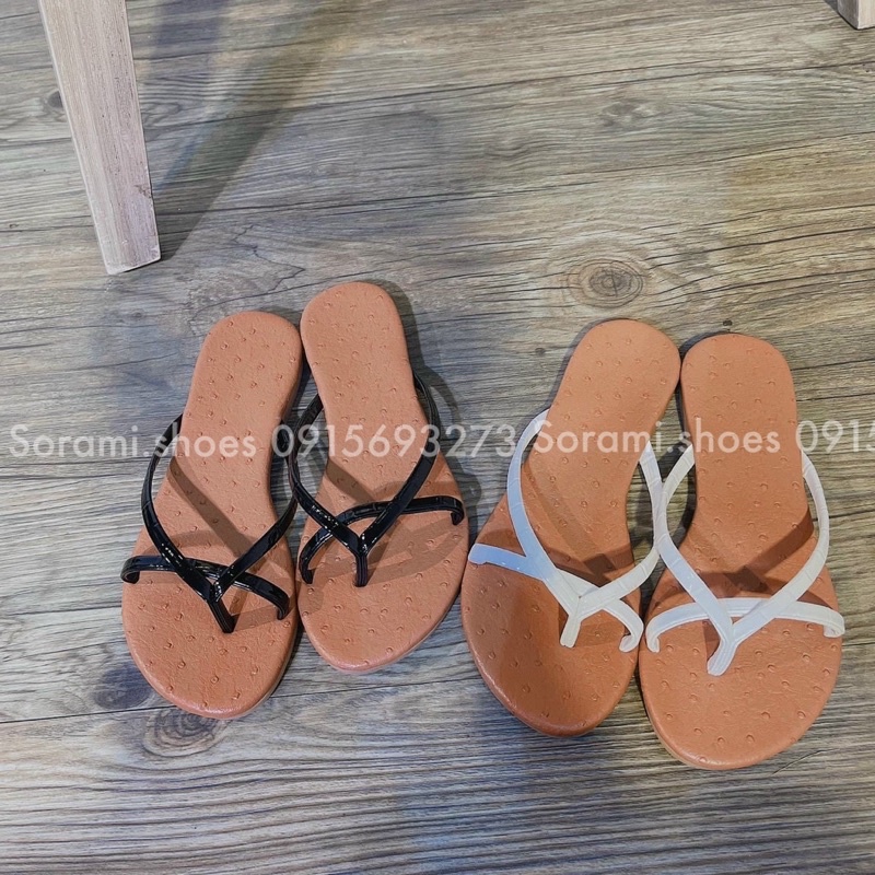 Dép nữ basic lót nâu xỏ ngón quai mảnh