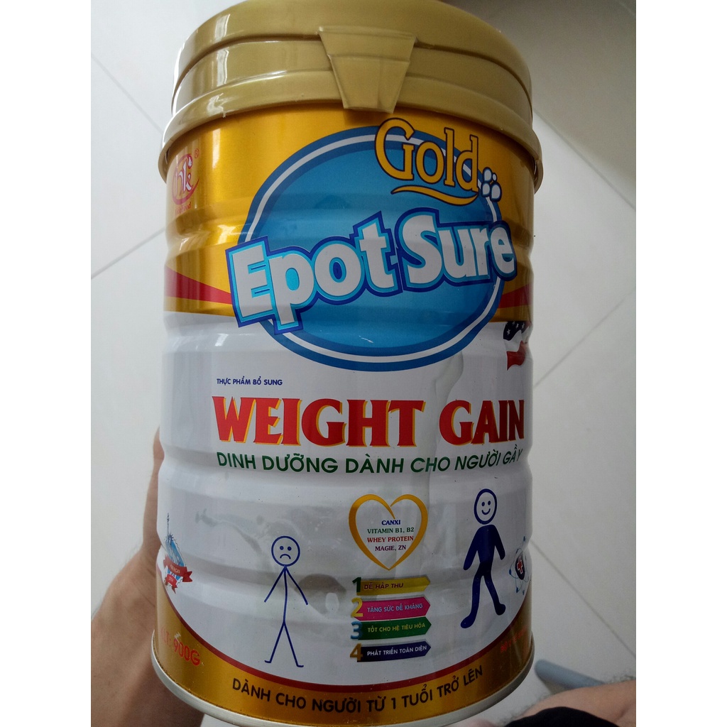 Sữa Epotsure Weight Gain 900gr - Dành cho người gầy và trẻ từ 1 tuổi tăng cân
