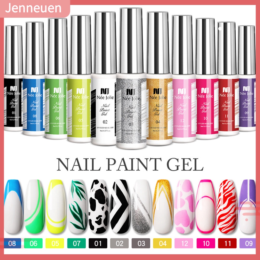 Gel Sơn Móng Tay 8ml Không Phai Độ Co Giãn Cao