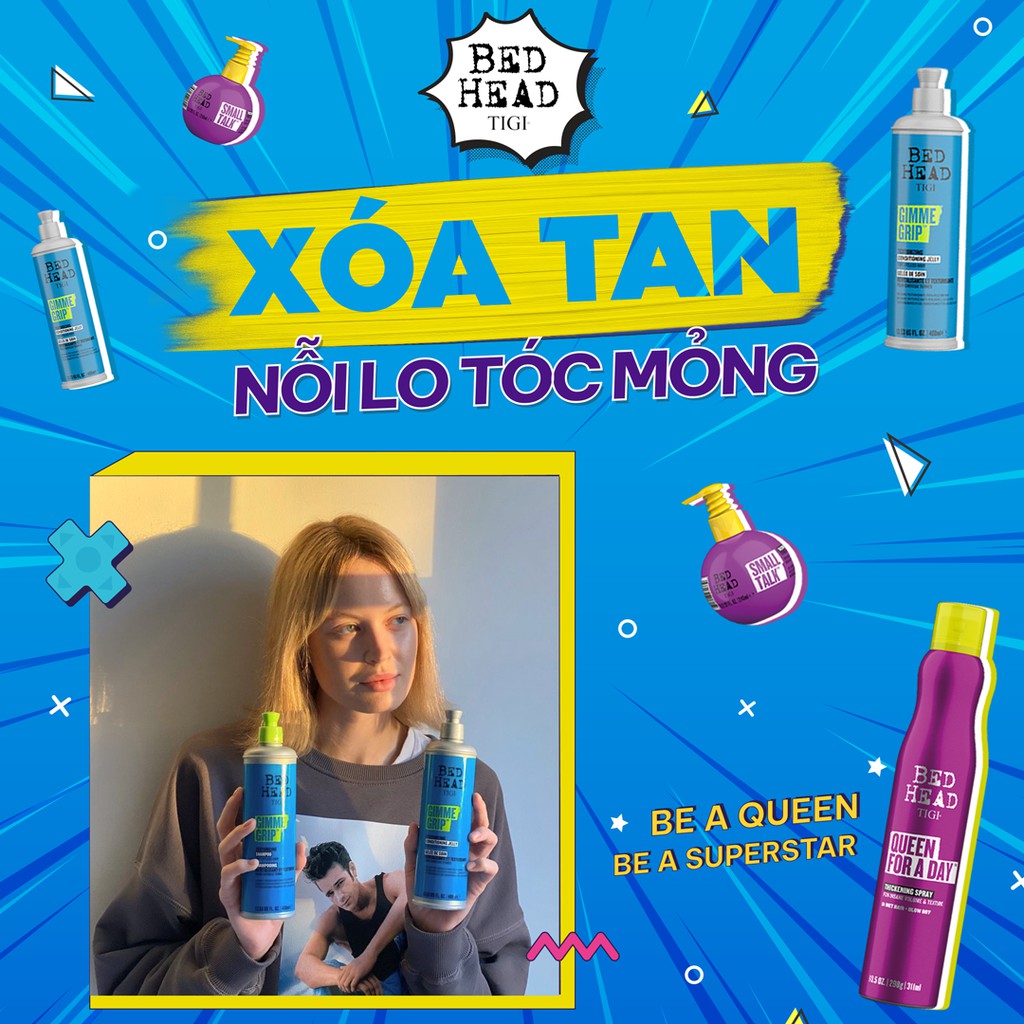 Dầu gội xả Tigi Bedhead Gimme Grip giảm dầu, tạo cấu trúc và làm dầy sợi tóc 400ml