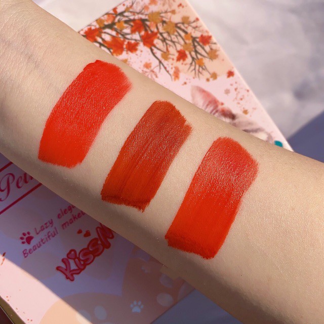 Set Son Lì 3 Cây Kiss Me Đầu Mèo Hàng Nội Địa Tone Màu Đẹp Son Lì Lâu Trôi - Tặng kèm nước hoa 20ml