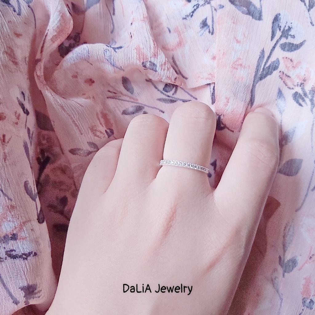 Nhẫn bạc ý DaLiA Jewelry nạm đá mong manh nàng thơ