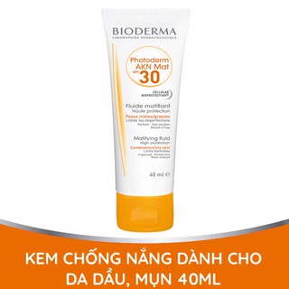 Kem Chống Nắng Da Dầu Mụn Bioderma Photoderm AKN Mat SPF 30 (40ml)