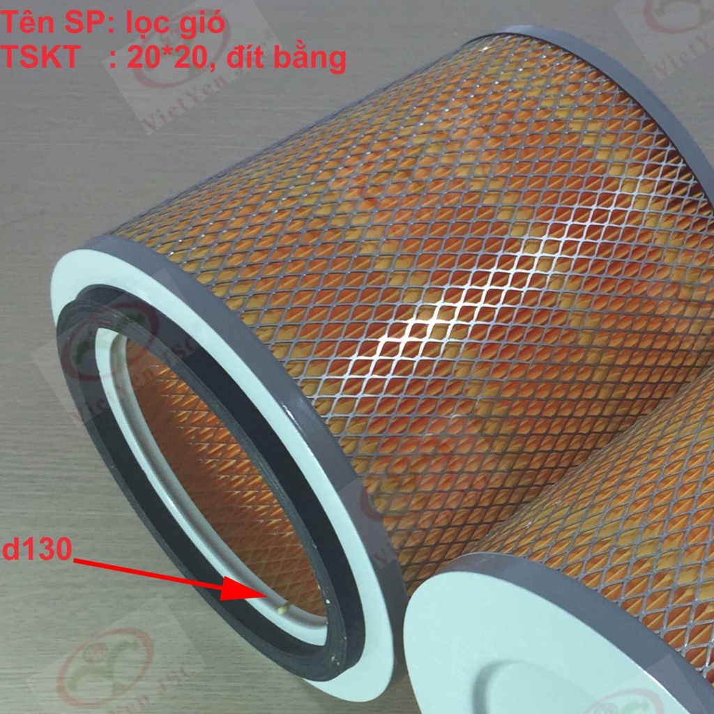 Lọc gió động cơ xe tải, xe ben. Mã lọc A-2020, kích thước 200*200, đáy bằng, lọc đôi