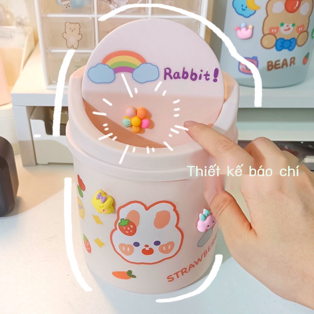 Thùng rác mini để bàn phòng ngủ, bàn học sinh thùng đựng đồ nhỏ