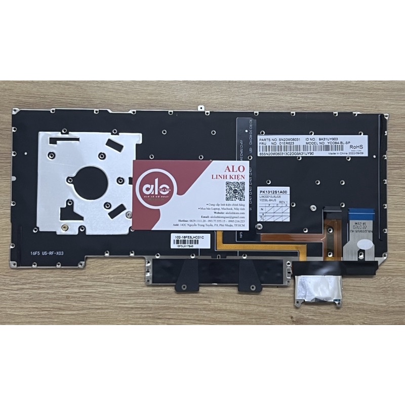 Bàn phím Lenovo Thinkpad X1 Carbon Gen 5 6 có đèn - 01ER623 Y0DBL ZIN, NEW