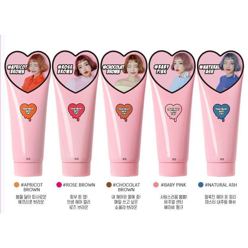 KEM NHUỘM TÓC 7 ngày TẠI NHÀ 3CE TREATMENT HAIR TINT 50ml.