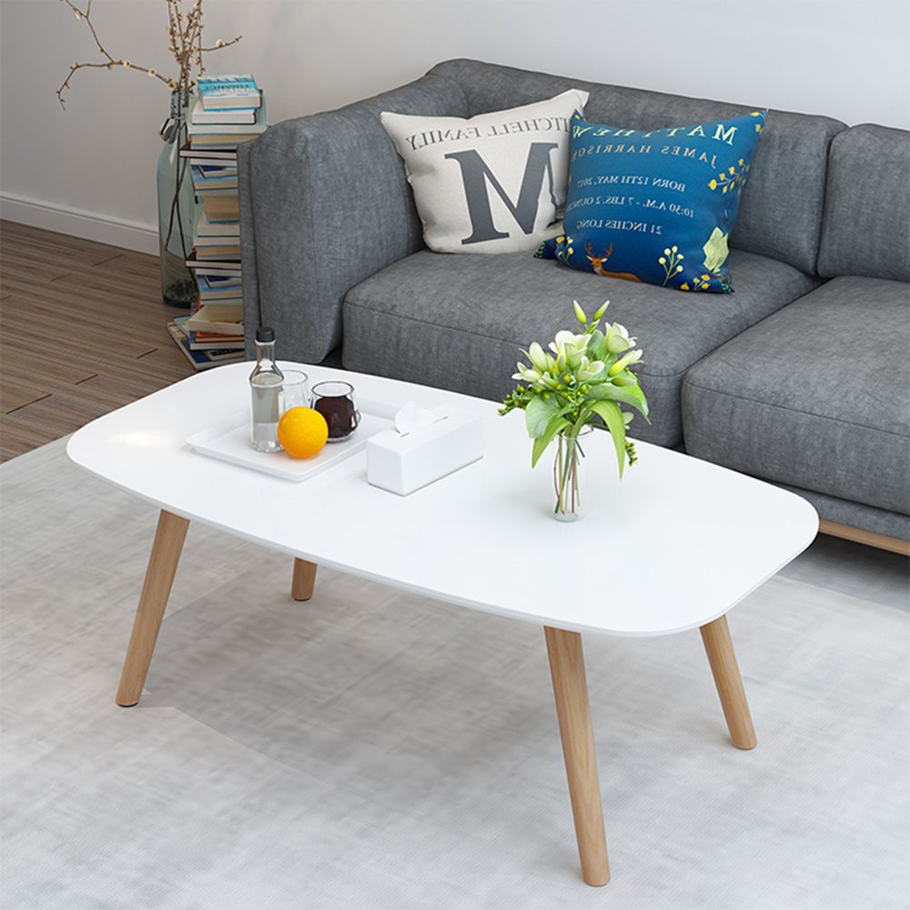 Bàn trà sofa hình chữ nhật chân gỗ sồi cao 42cm phù hợp với ghế sofa - GP101