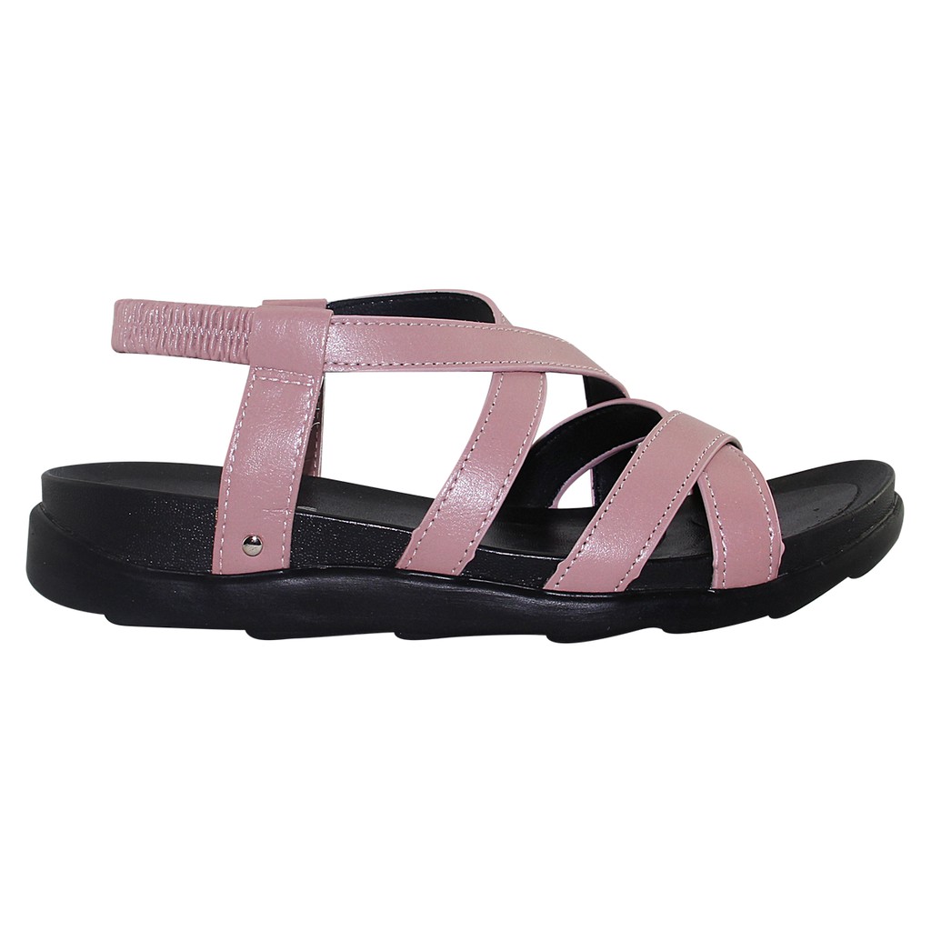 GIÀY SANDAL QUAI DÂY CHÉO ĐẾ BẰNG NỮ BITA'S SYN.219 (ĐEN + HỒNG + KEM) - BITAS