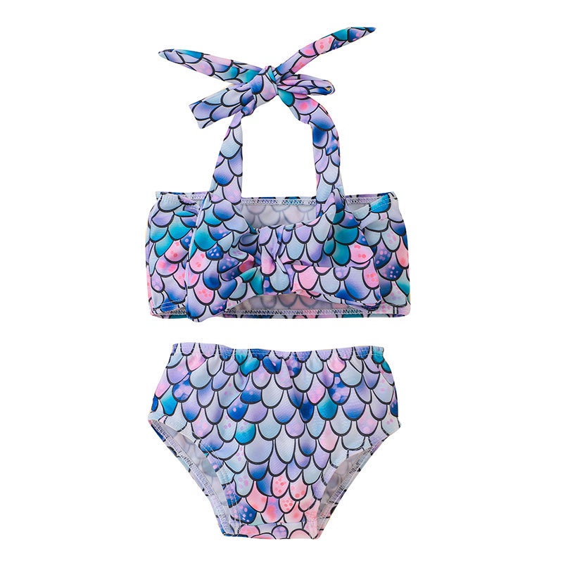 Bộ Đồ Bơi Hai Dây Bikini Nàng Tiên Cá Dễ Thương Dành Cho Bé Gái