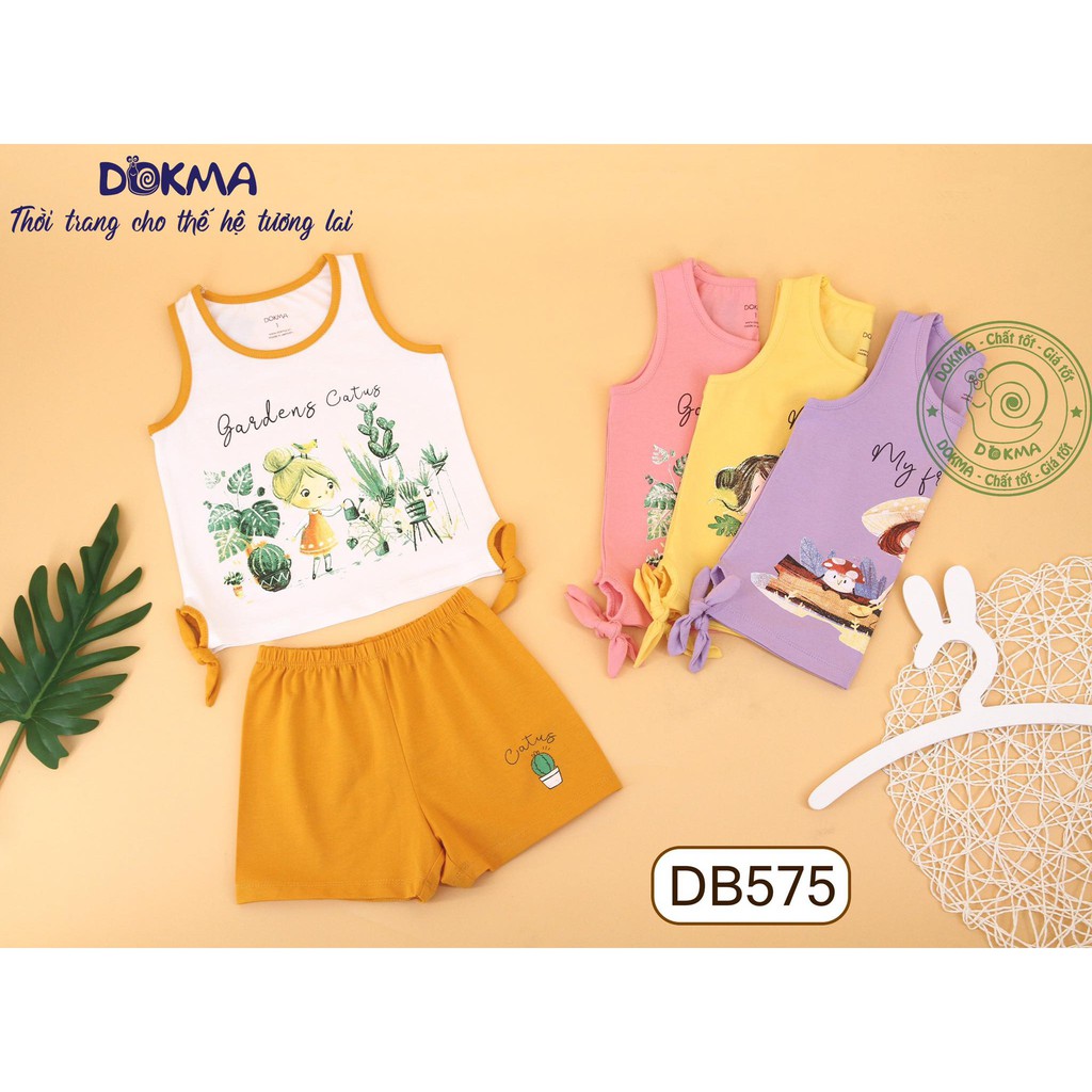 (1-5Y) Bộ ba lỗ xinh xắn vải cotton cho bé gái - DOKMA