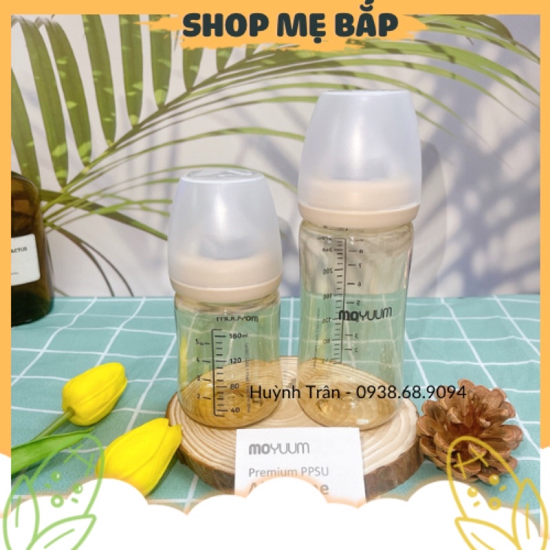 Bình sữa PPSU Moyuum nội địa Hàn,170ml/270ml tùy chọn size núm