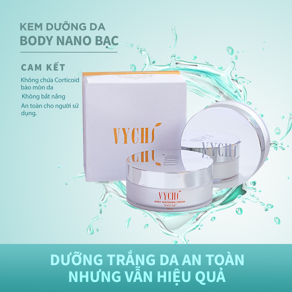 Combo 2 hộp kem body NANO BẠC 250gr - Kem dưỡng trắng da toàn thân, cấp ẩm cho da, không bắt nắng an toàn cho người dùng