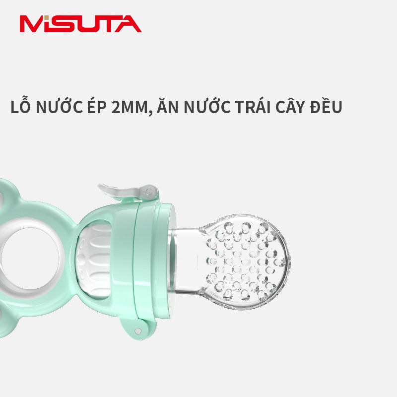 [HCM]Túi nhai ăn dặm chống hóc cho bé Misuta, túi nhai hoa quả cho bé,3 núm nhai-MY-YYLG/P