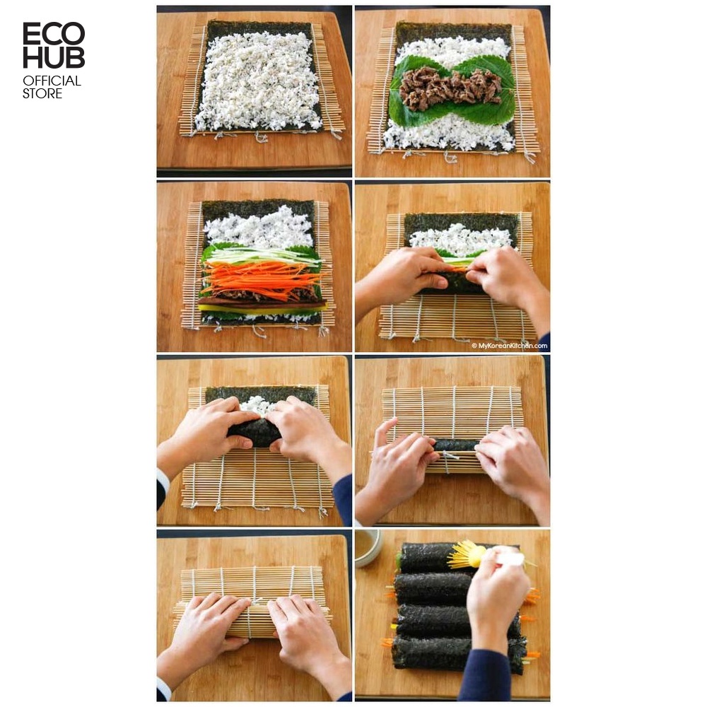 Combo Mành tre + Rong Biển Cuộn Cơm Hàn Quốc Loại 1 ( Làm Kimbap siêu siêu ngon )