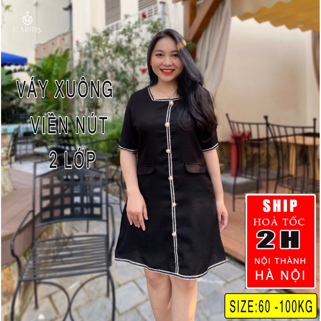 Váy Suông Bigsize Nữ 60 -100kg ,Thiết kế 2 lớp mền mại ,sang trọng , che khuyết điểm .