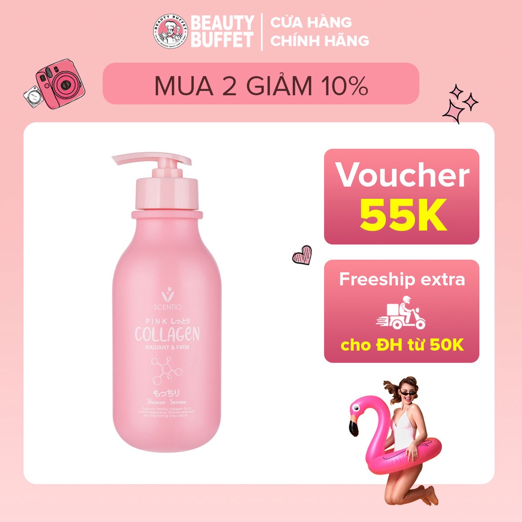 Sữa tắm dưỡng trắng và sáng mịn da Scentio Pink Collagen 350ml