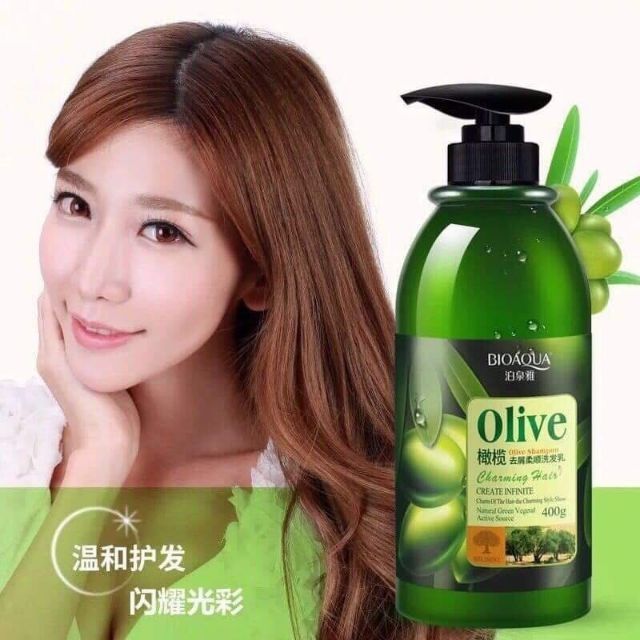 [DƯỠNG ẨM CẢI THIỆN TÓC MỎNG YẾU] CẶP DẦU GỘI - KEM XẢ OLIVE