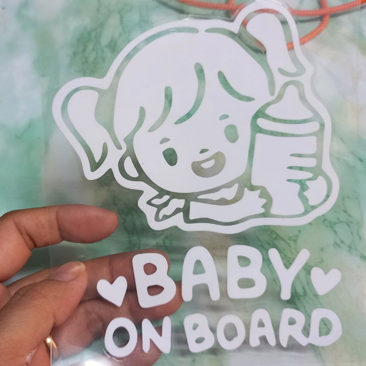 Tem dán,Sticker Baby On Board (Bé gái dễ thương)