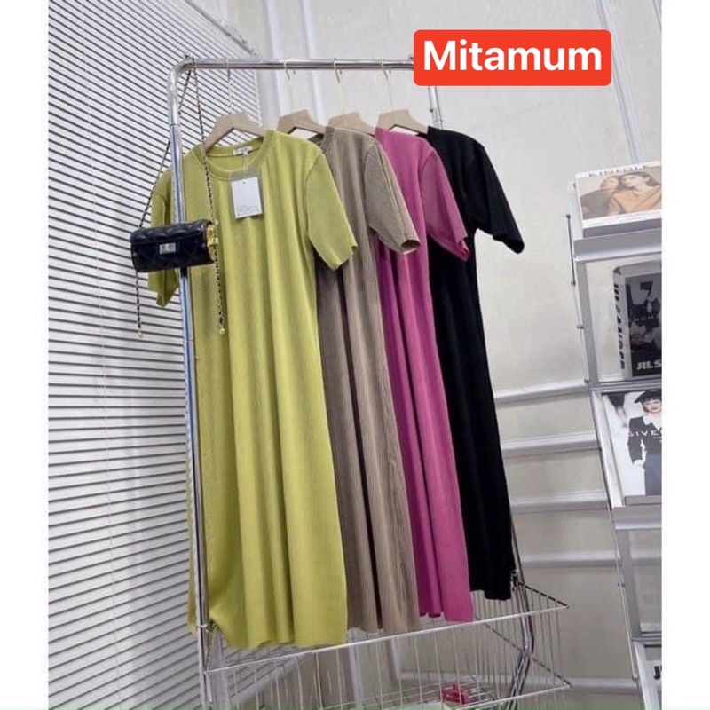 Đầm váy bầu hè thu cotton tăm cộc tay/ngắn tay váy xuông co giãn công sở đi chơi thiết kế cao cấp