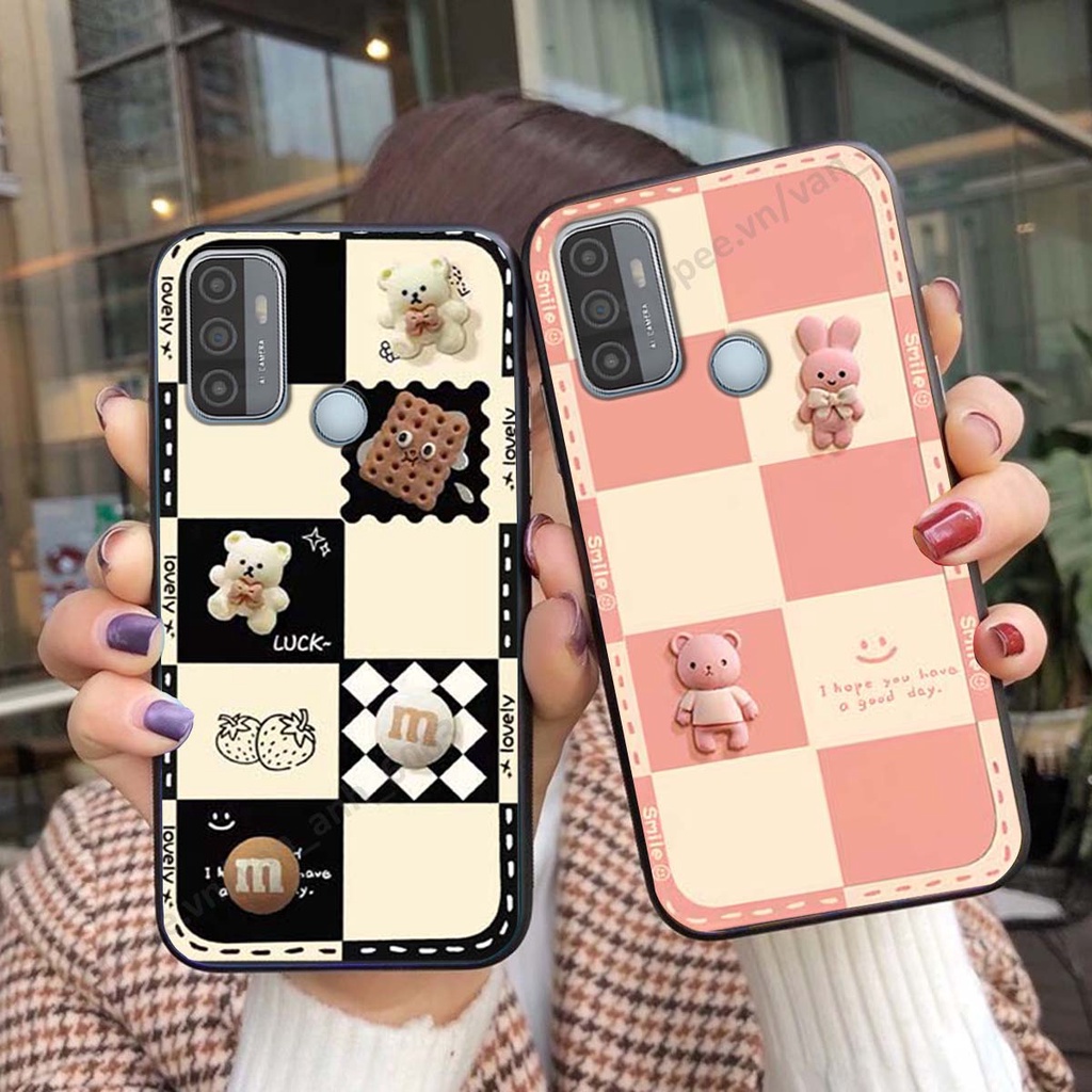 Ốp lưng Oppo A53 hình gấu, kẹo dễ thương cute