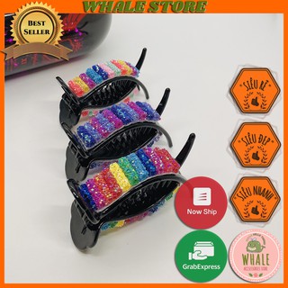 Kẹp Tóc Càng Cua Hàn Quốc Hạt Cườm Kim Tuyến Lấp Lánh Kiêu Sa Whale Store - WSTKT12012