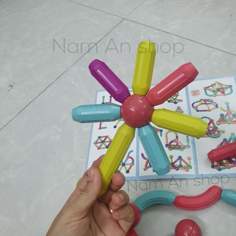 Đồ chơi xếp hình lắp ghép nam châm bi- 42 chi tiết