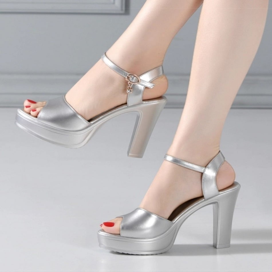 GIÀY SANDAL CAO GÓT ĐÚP QUAI NGANG CAO CẤP ĐẾ CAO 10CM✨✨✨
