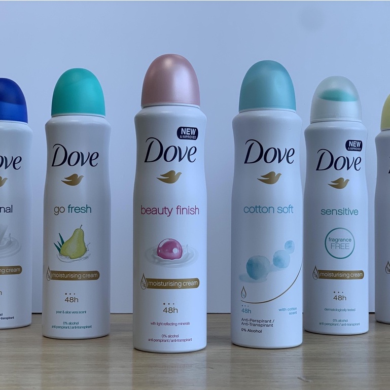 Xịt khử mùi nữ DOVE đủ mùi - xịt khử mùi hôi nách dove 150ml