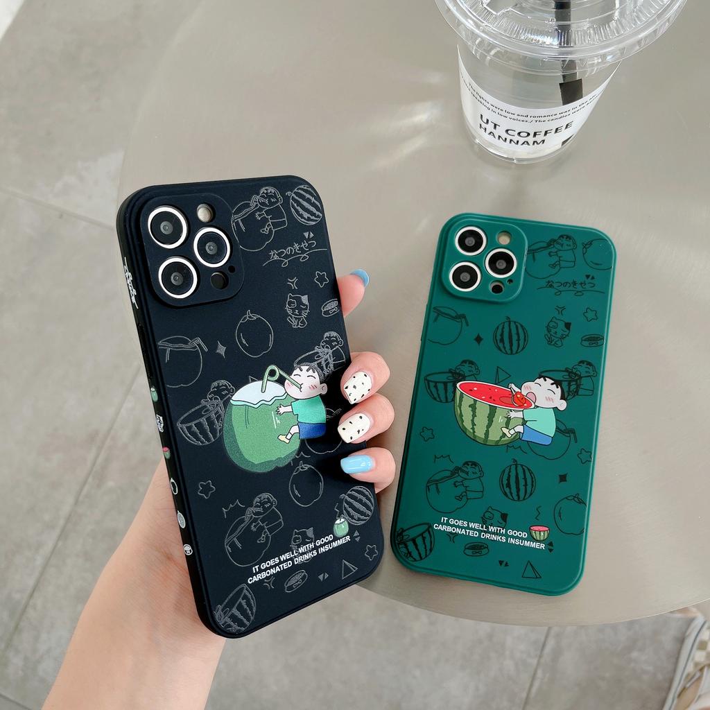 Ốp Điện Thoại In Hình Dưa Hấu / Cậu Bé Bút Chì Cho IPhone 13promax 12 11 7Plus X XR XSMAX
