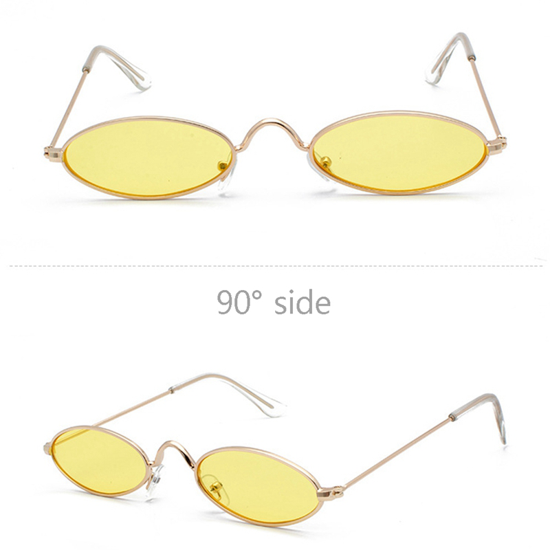 Oval Frame Metal Shade Anti UV Sunglasses Retro Fashion Eyewear | BigBuy360 - bigbuy360.vn